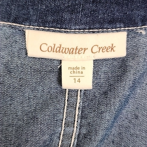 Coldwater Creek Short Sleeve Jean Shirt or Jacket Size 14 - Picture 3 of 6